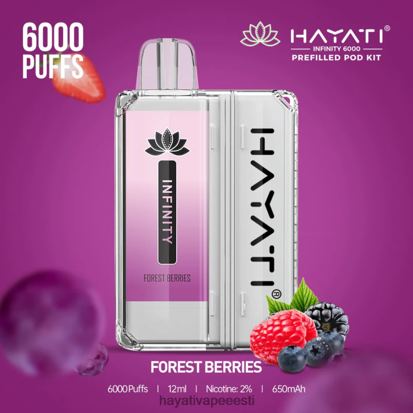 Hayati Flavour List - Hayati Infinity 6000 taskukomplekti metsa marjad N6LJBF148