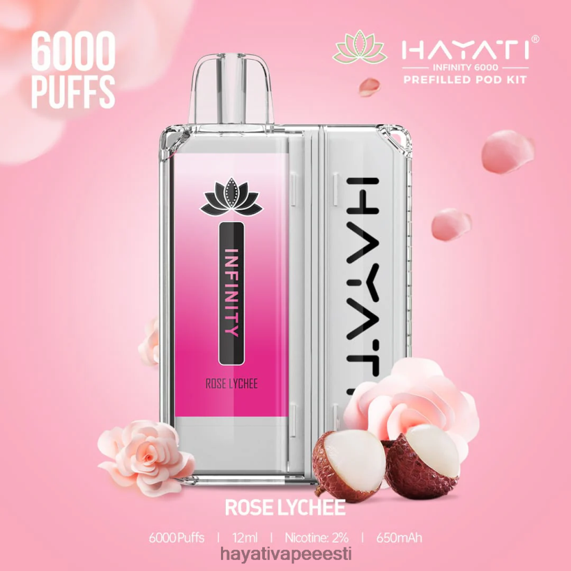 Hayati Flavour List - Hayati Infinity 6000 taskukomplekti roosi litši N6LJBF158