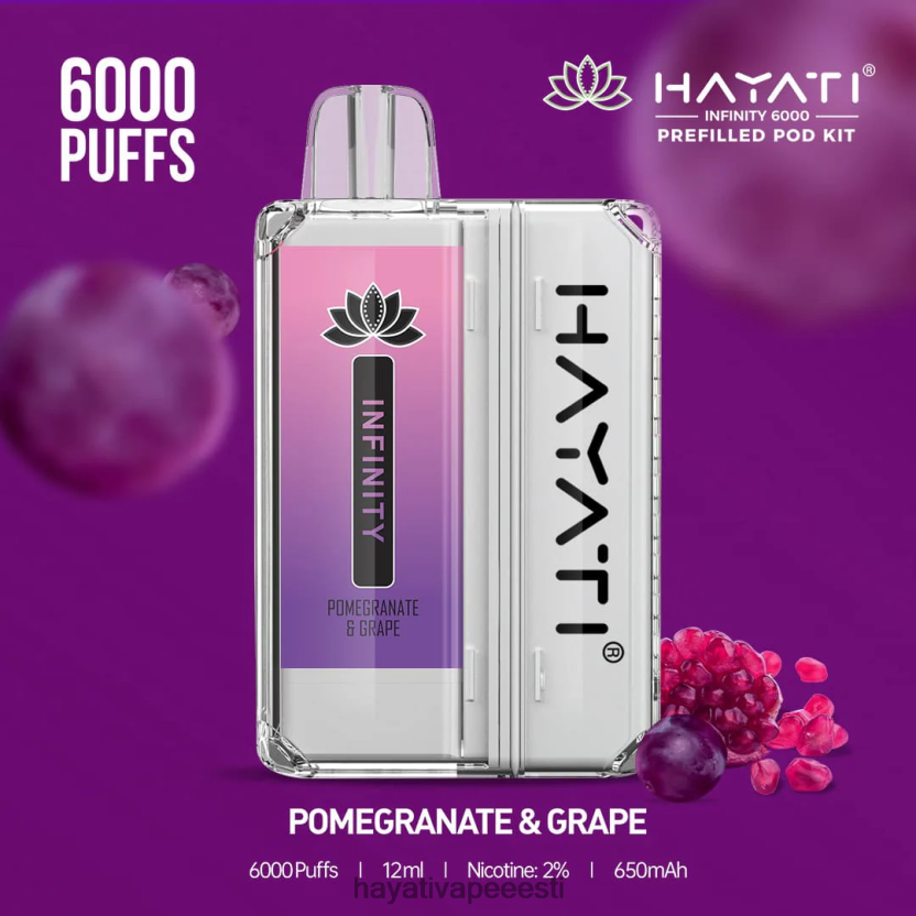 Hayati Vape Review - Hayati Infinity 6000 taskukomplekti granaatõun & viinamari N6LJBF156