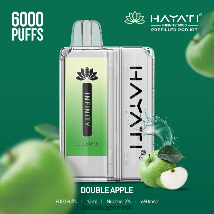 Hayati Vape Review - Hayati Infinity 6000 taskukomplekti kahekordne õun N6LJBF146