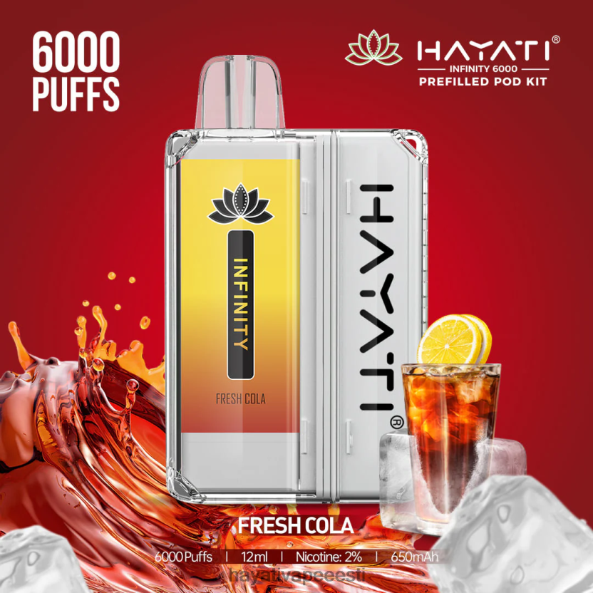 Hayati Vapes Wholesale - Hayati Infinity 6000 taskukomplekti värske koola N6LJBF149