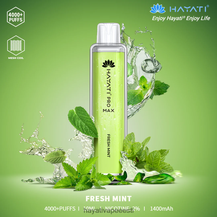 Hayati Vape Flavours - Hayati Pro Max ühekordselt kasutatavad värske piparmünt N6LJBF104