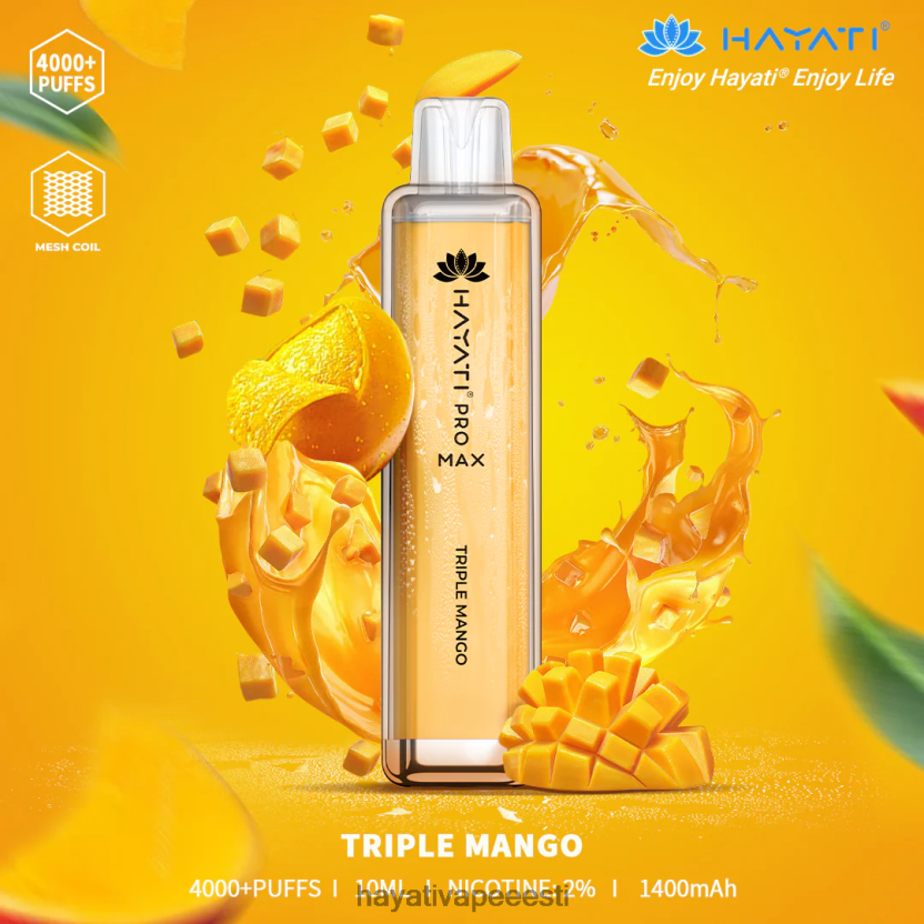Hayati Vape Near Me - Hayati Pro Max ühekordselt kasutatavad kolmekordne mango N6LJBF125