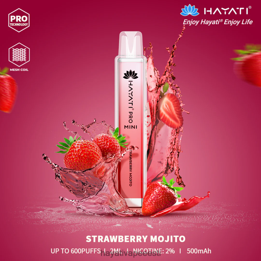 Hayati Eesti - Hayati Pro Mini ühekordselt kasutatavad maasika mojito N6LJBF21