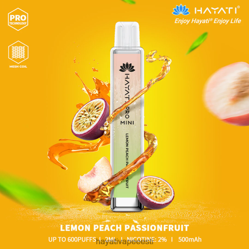 Hayati Flavour List - Hayati Pro Mini ühekordselt kasutatavad sidrun virsik passionfruit N6LJBF28